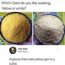 Yellow garri vs white garri
